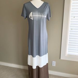 Long Dress w/ Fishbone design